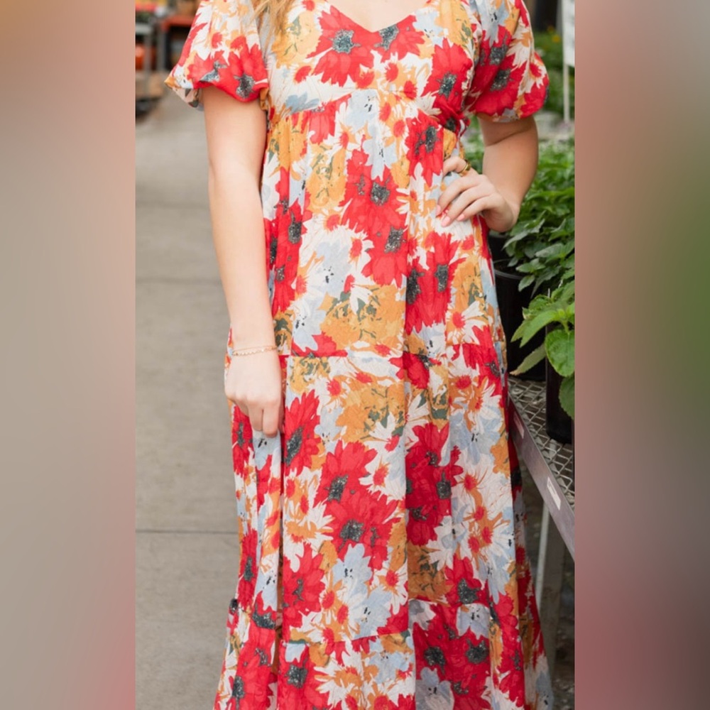 Polagram Floral Maxi Dress 2X LIKE NEW